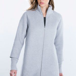 Kinross Zip Mock Neck Coat with Rib Detail